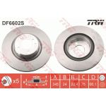 Disco de freno TRW DF6602S volver, ventilado, altamente carbonizado, 1 pieza