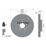 Disco de freno TEXTAR 92121305 vorne, ventilado , altamente carbonizado, 1 Pieza