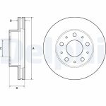 Disque de frein DELPHI BG9180C avant, ventilé, 1 pièce