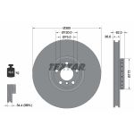 Disque de frein, ventilé/à haute teneur en carbone TEXTAR 92266525, Avant, 1 pièce