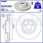 Disque de frein DELPHI BG9348C avant, ventilé, à haute teneur en carbone, 1 pièce