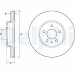 Disque de frein DELPHI BG4799C avant, ventilé, à haute teneur en carbone, 2 pièce