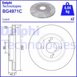 Jarrulevy DELPHI BG4971C edessä, tuuletettu, 2 kpl