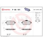 Bromsbeläggssats BREMBO P 50 101, bak
