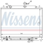 Radiador, refrigeración de motor NISSENS 67504
