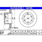 Disco de freno ATE 24.0122-0196.1 volver, ventilado, altamente carbonizado, 1 pieza