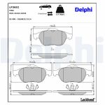 Bromsbeläggssats DELPHI LP3692, fram
