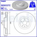 Disque de frein DELPHI BG9337C avant, ventilé, à haute teneur en carbone, 1 Stück