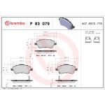 Juego de pastillas de freno BREMBO P 83 079, delante