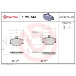 Bromsbeläggssats, skivbroms BREMBO P 23 044