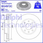 Disco de freno DELPHI BG4972C frente, ventilado, 2 pieza