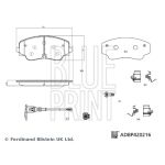 Levyjarrun jarrupalasarja BLUE PRINT ADBP420216