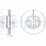 Disque de frein DELPHI BG4346C avant, ventilé, hautement carbonisé, 2 pièce