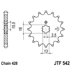 Kettenrad JT JTF542,15