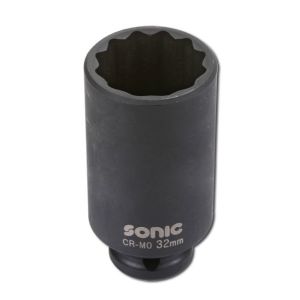 Jogo de soquetes de impacto SONIC 1/2" 36 mm 12-kant tief
