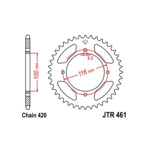 Couronne moto arrière JT JTR461,53