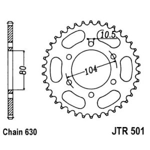 Roda dentada, corrente JT R501,37
