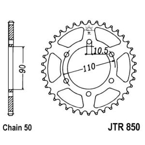 Couronne moto arrière JT JTR850,34