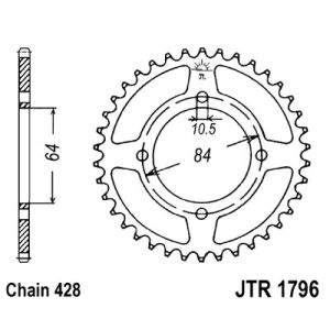 Kettenrad hinten JT JTR1796,51