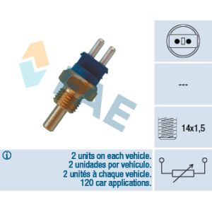 Sensor, temperatura do líquido de refrigeração FAE 32580