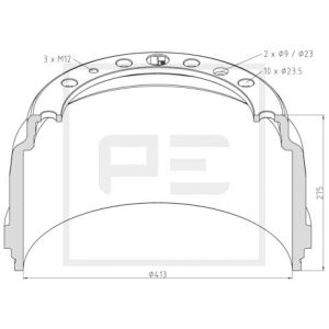 Tambour de frein PETERS 126.074-00A