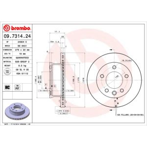 Disco de travão BREMBO 09.7314.24