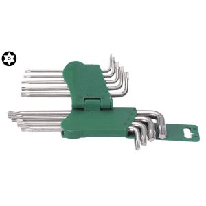Conjunto de chaves de pinos TORX TAMPER® HANS 9 Peça (T10 - T50) mit Öffnung, lang