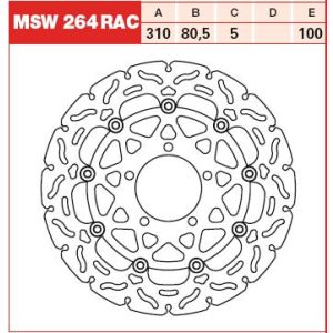 Disco de freno TRW MSW264RAC, 1 Pieza