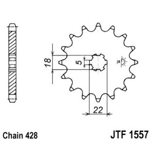 Roda dentada, corrente JT F1557,11
