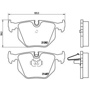 Bremsbelagsatz BREMBO P 06 044, Hinten