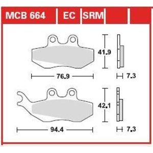 Conjunto de pastilhas de travão TRW MCB664SRM