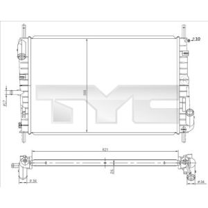 Radiador de motor TYC 710-0047