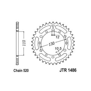 Kettenrad hinten JT JTR1486,41