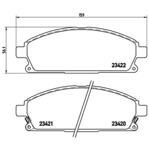 Juego de pastillas de freno BREMBO P 56 040, delante