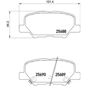 Bremsbelagsatz BREMBO P 61 111, Hinten