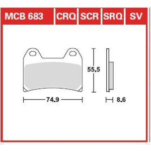 Jeu de plaquettes de frein à disque TRW MCB683SCR Keine Strassenzulassung