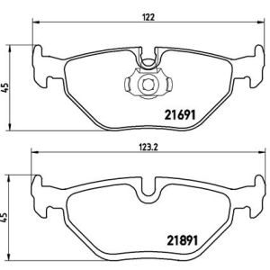 Juego de pastillas de freno BREMBO P 06 023, atrás