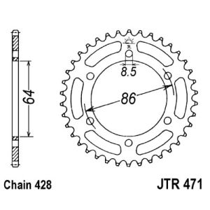 Tandwiel achter JT JTR471,48