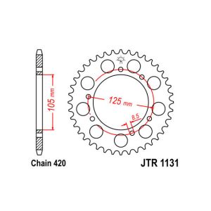 Kettenrad hinten JT JTR1131,45