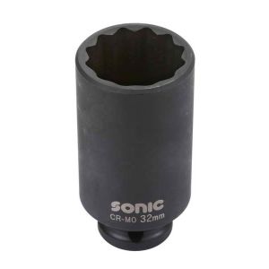 Jogo de soquetes de impacto SONIC 1/2" 30 mm 12-kant tief