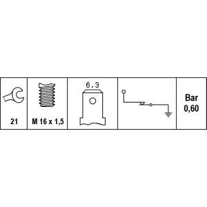 Sensor de presión de aceite HELLA 6ZF 007 393-001