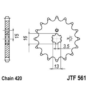 Roda dentada, corrente JT F561,15