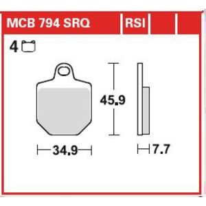 Jarrupalasarja TRW MCB794RSI ilman liikennelupaa