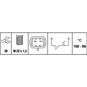 Interruptor de temperatura, ventilador del radiador HELLA 6ZT007 807-001
