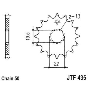 Piñón trasero JT JTF435,15