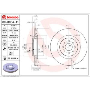 Disque de frein BREMBO 09.8004.41