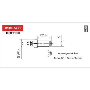 Extremidade da mangueira do travão TRW MVF900E