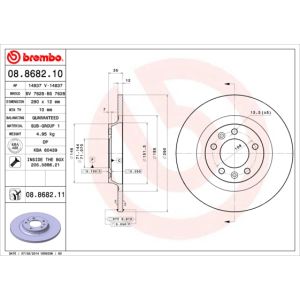 Jarrulevy BREMBO 8868211 takana/täydellinen/1 kpl