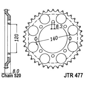 Roda dentada, corrente JT R477,45