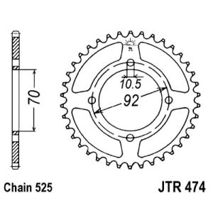 Piñón trasero JT R474,48